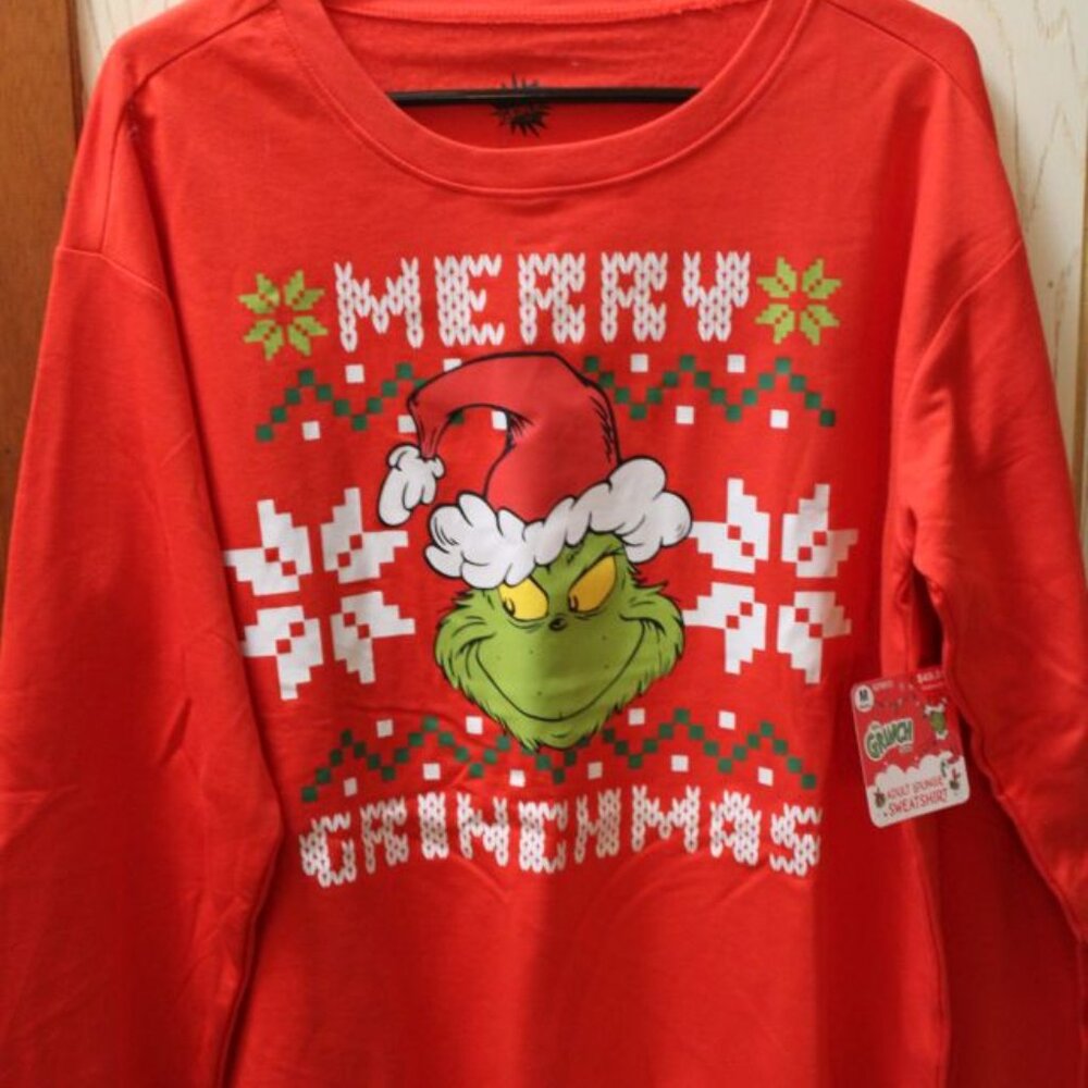 Grinch Adult Size Medium Christmas Lounge Sweatshirt - NWT